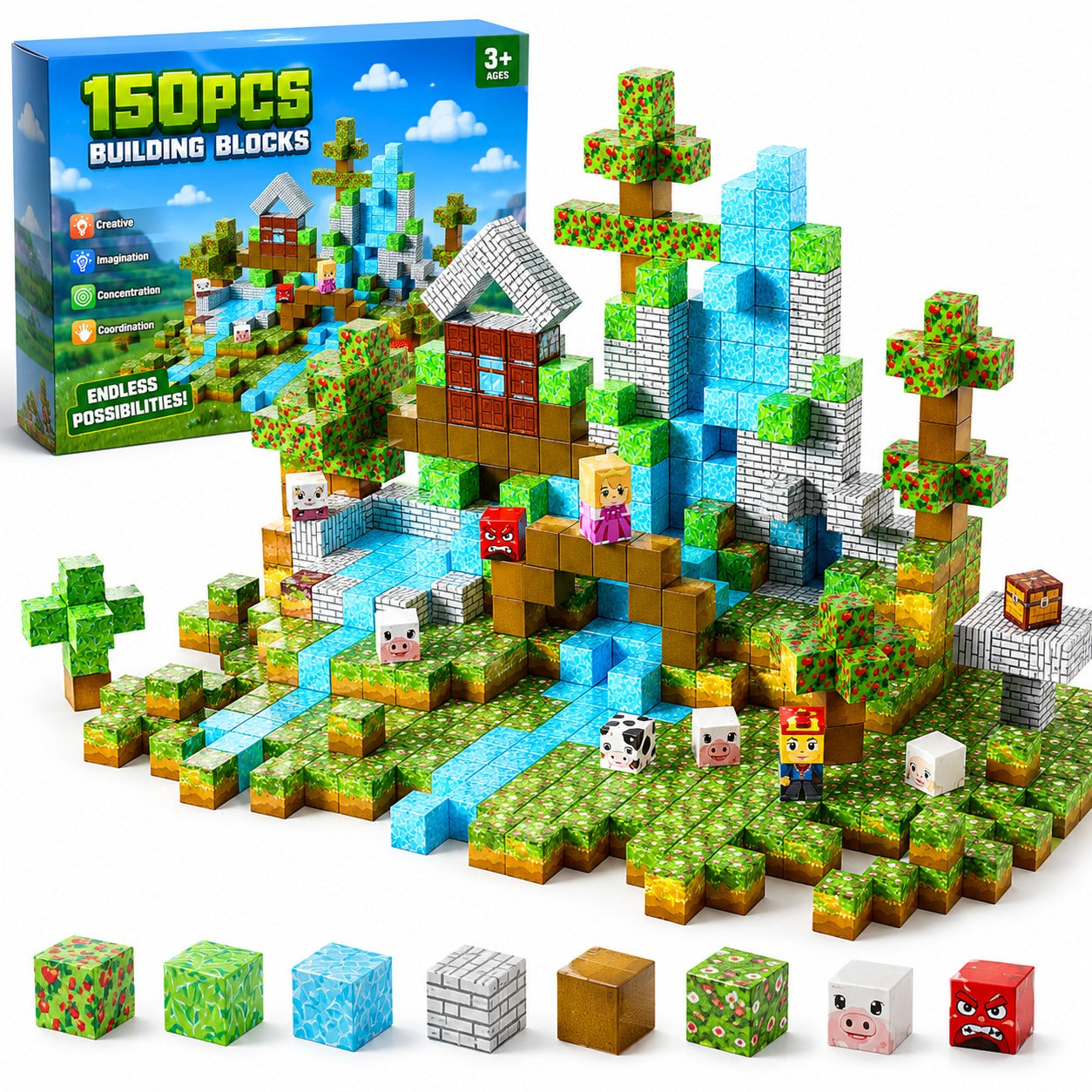 Magnetic World™ Adventure Set – 150 Magnetic Building Blocks