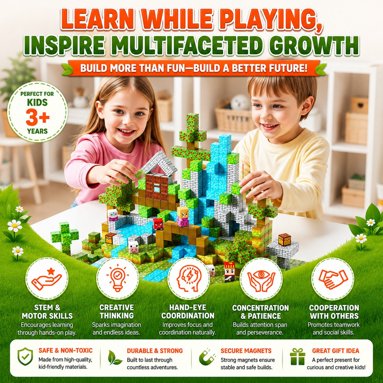 Magnetic World™ Adventure Set – 150 Magnetic Building Blocks